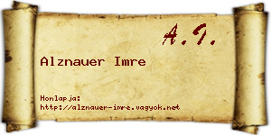 Alznauer Imre névjegykártya